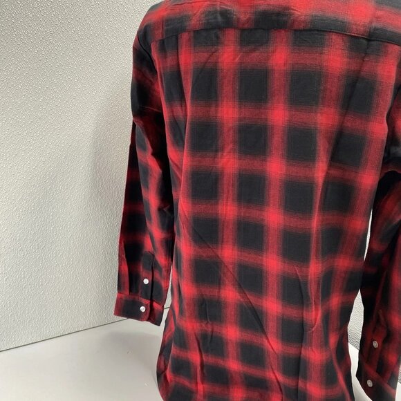 Killion Men’s Plaid Cotton Casual Button-Down Shirt – Red – Size L - Picture 5 of 12